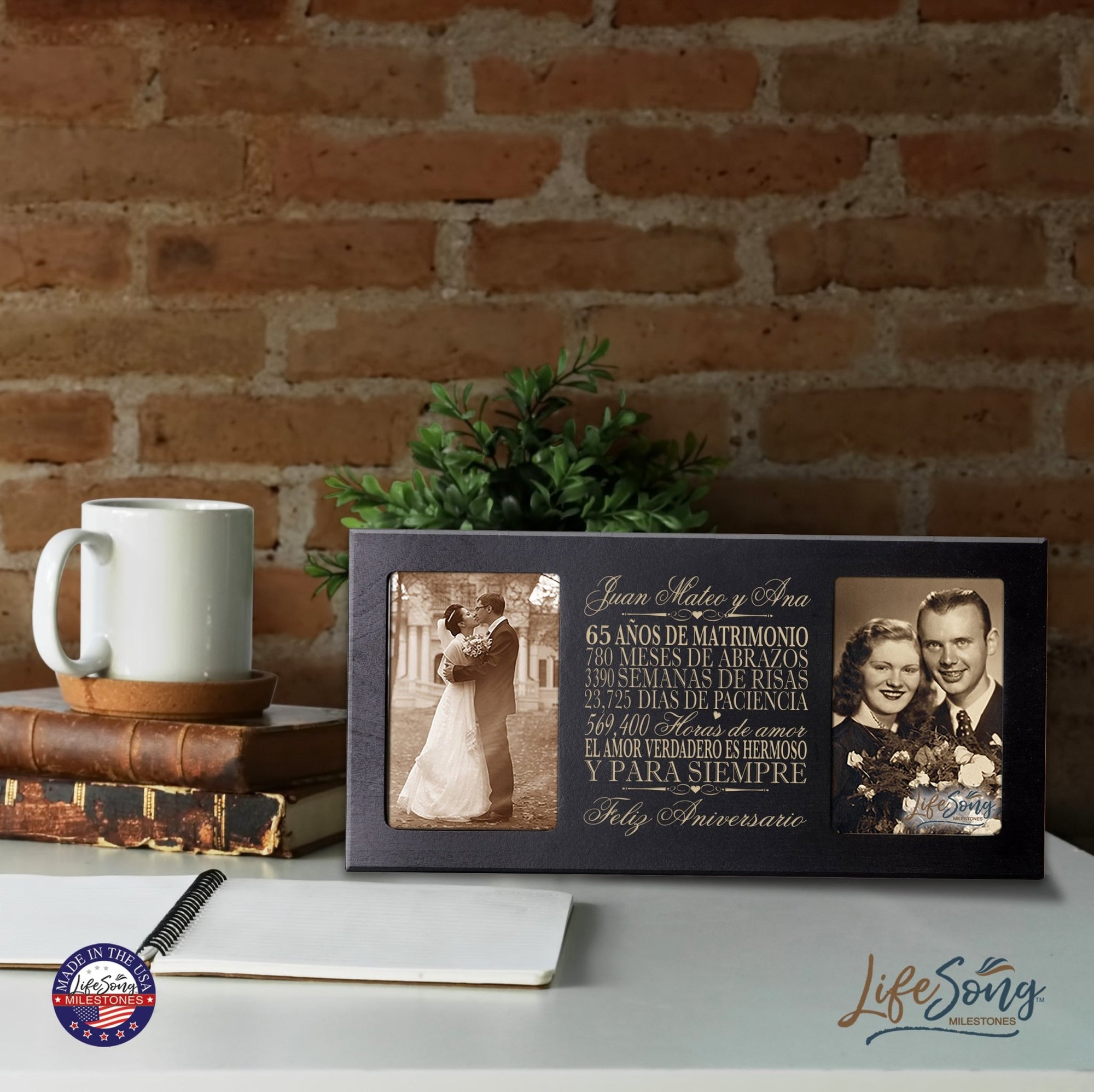 Lifesong Milestones Personalized 65th Wedding Anniversary Spanish Picture Frame