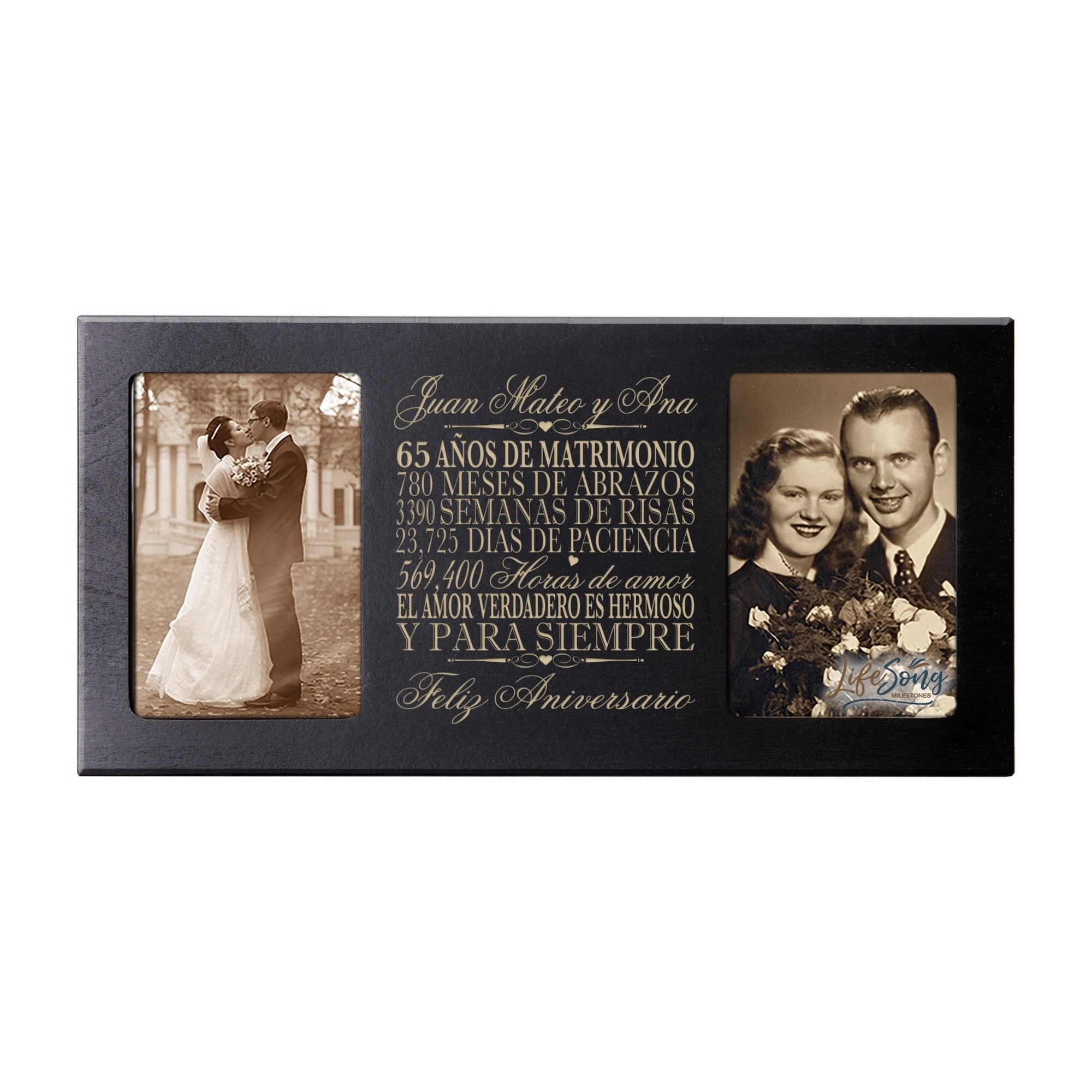 Lifesong Milestones Personalized 65th Wedding Anniversary Spanish Picture Frame