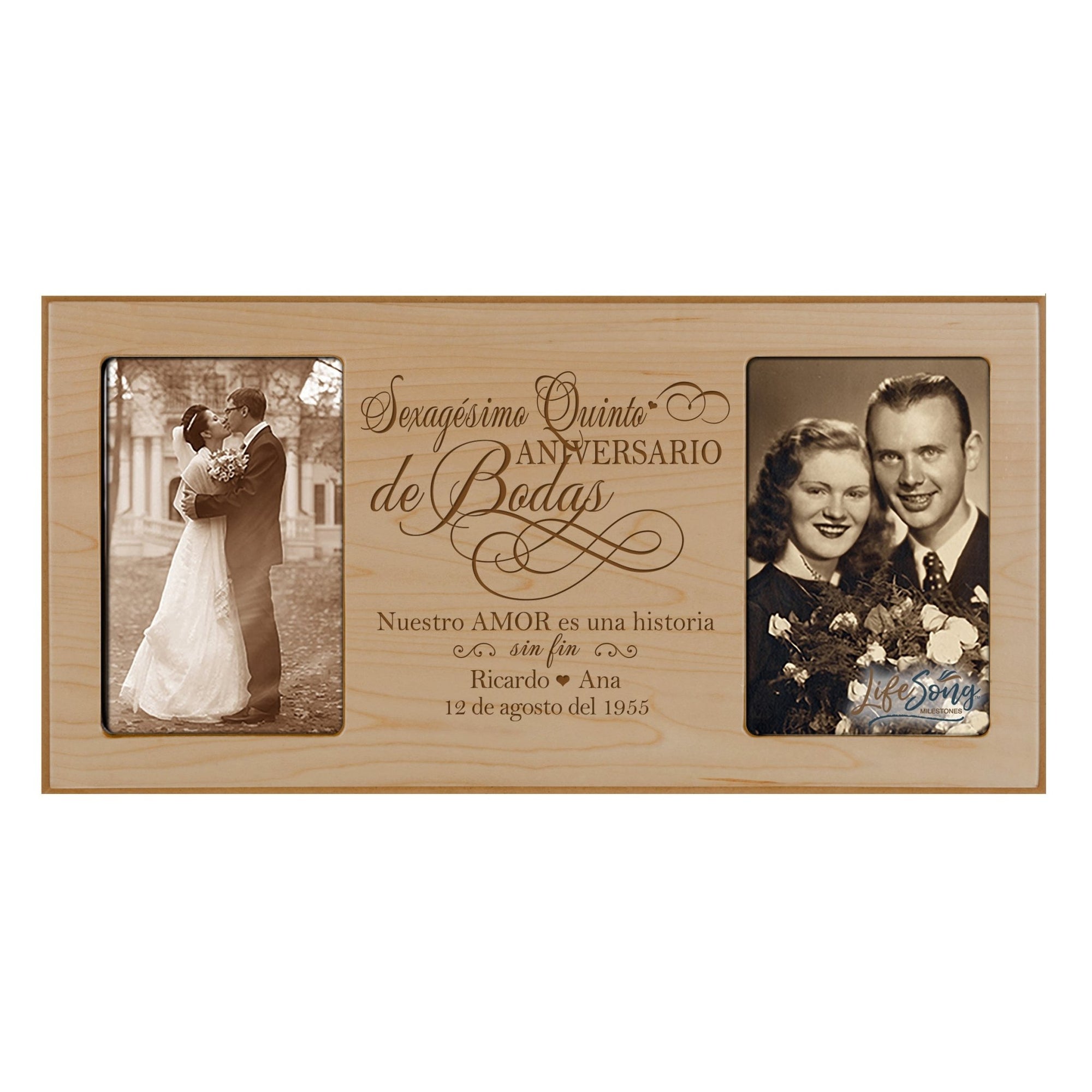 Lifesong Milestones Personalized Couples 65th Wedding Anniversary Spanish Picture Frame Home Decor