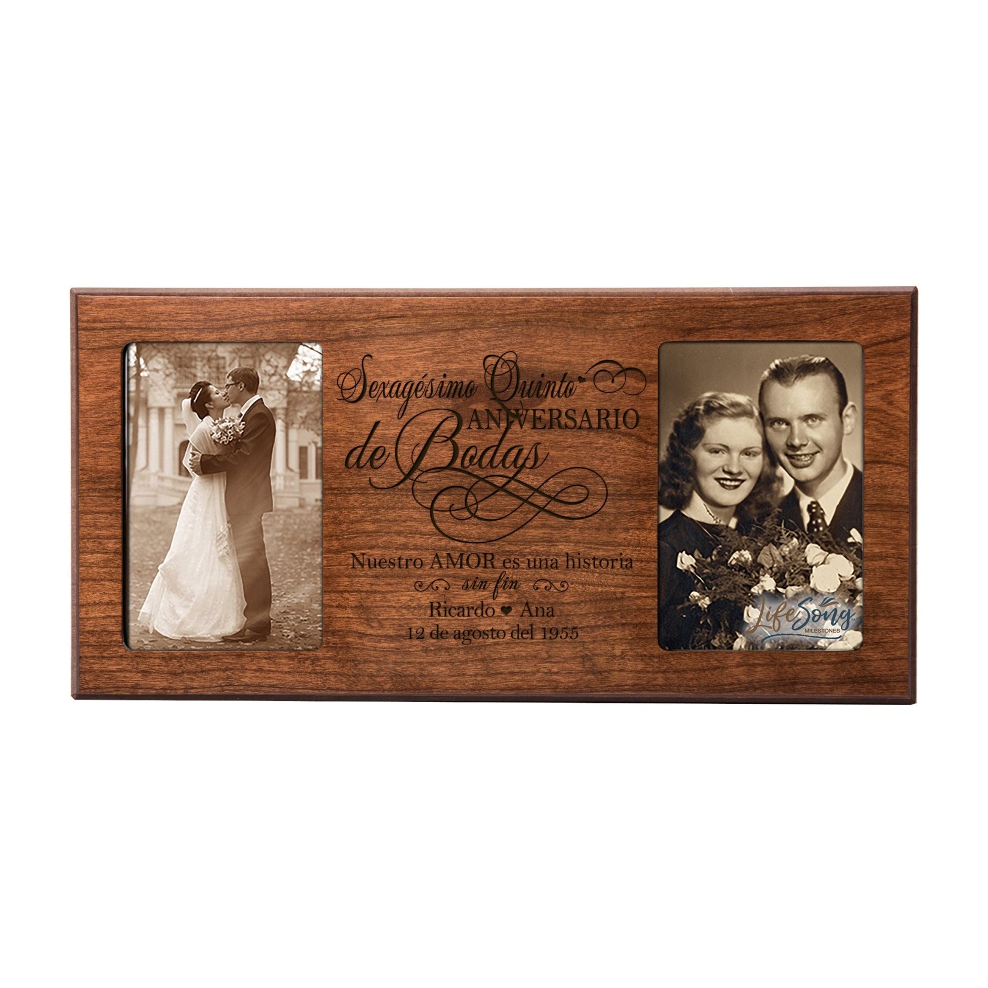 Lifesong Milestones Personalized Couples 65th Wedding Anniversary Spanish Picture Frame Home Decor