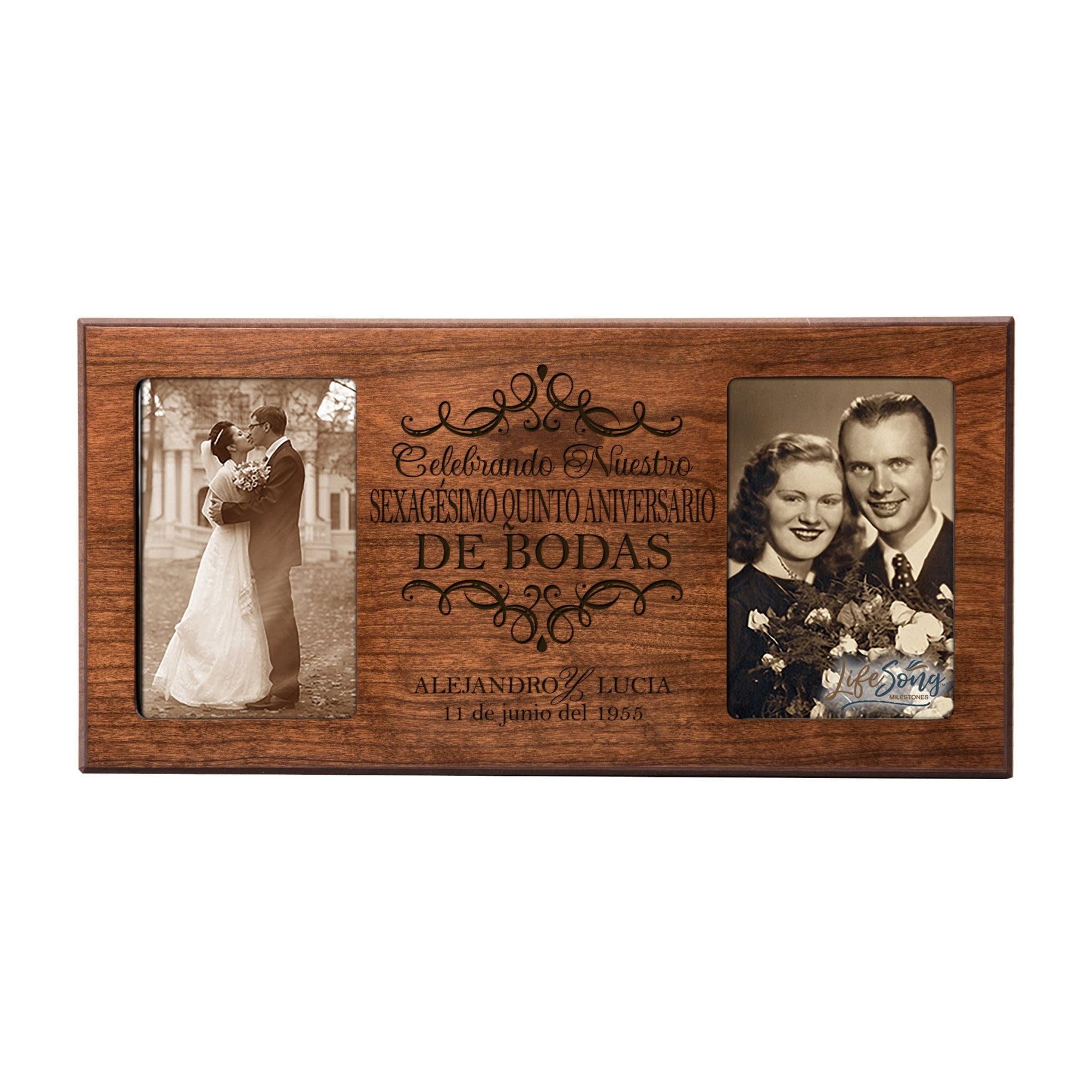 Personalized Picture Frame 65th Wedding Anniversary Spanish Gift Ideas