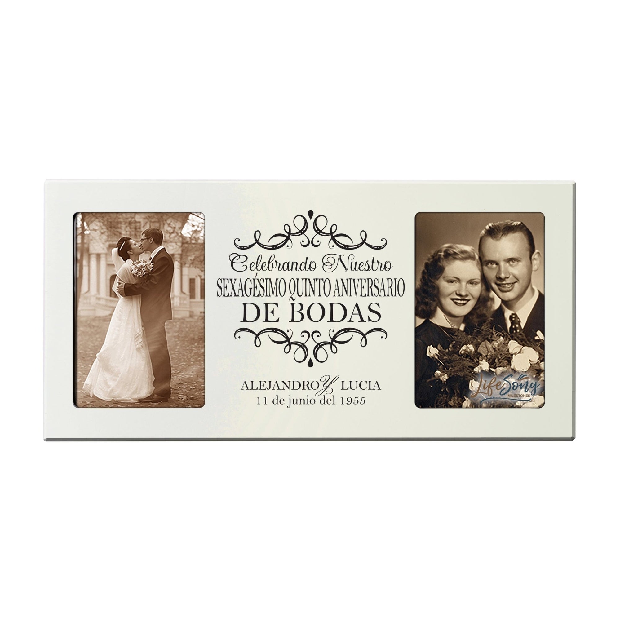 Lifesong Milestones Personalized 65th Wedding Anniversary Spanish Picture Frame Decorations