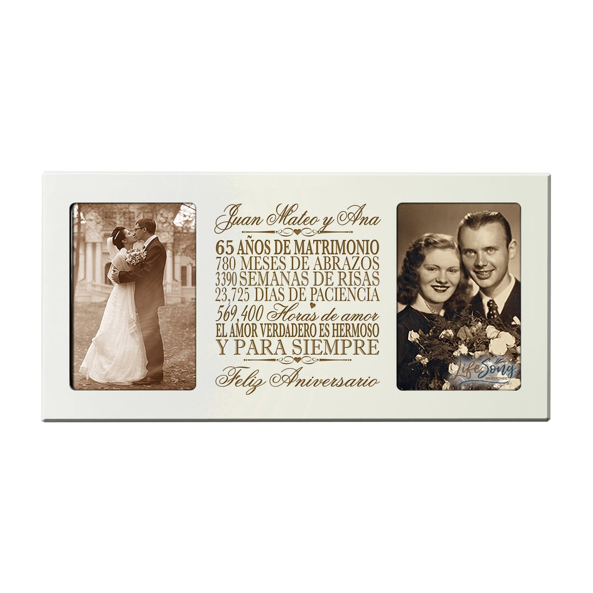 Lifesong Milestones Personalized 65th Wedding Anniversary Spanish Picture Frame