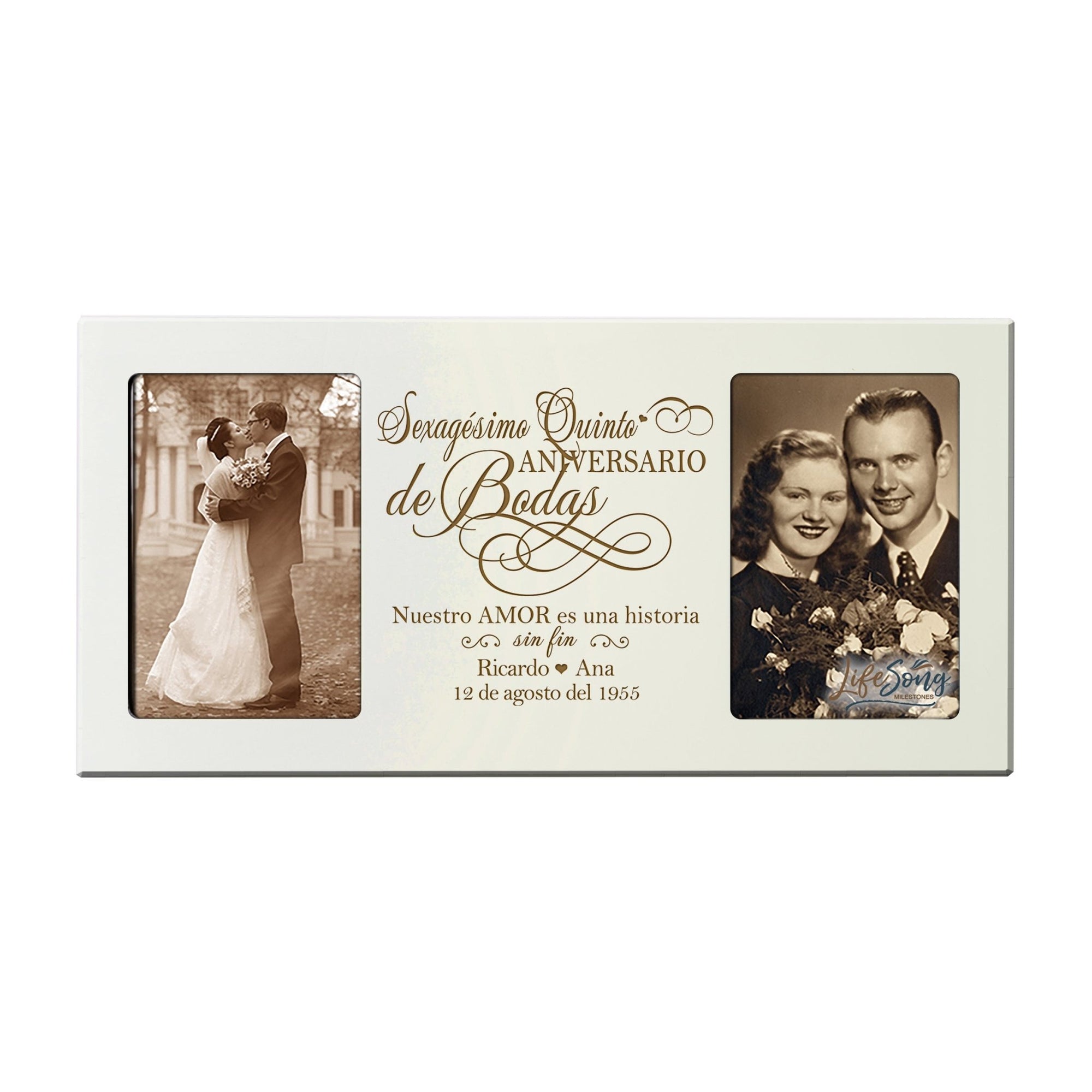 Lifesong Milestones Personalized Couples 65th Wedding Anniversary Spanish Picture Frame Home Decor