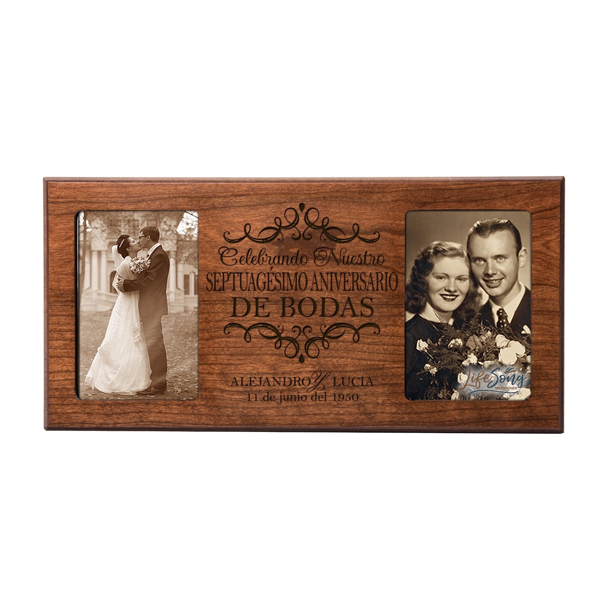 Personalized Picture Frame 70th Wedding Anniversary Spanish Gift Ideas