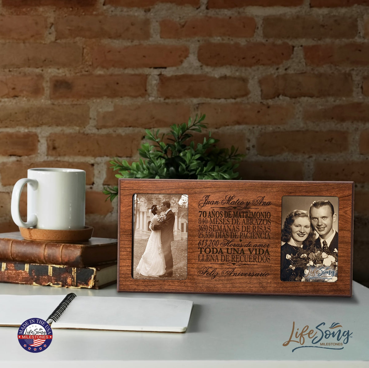 Lifesong Milestones Personalized 70th Wedding Anniversary Spanish Picture Frame