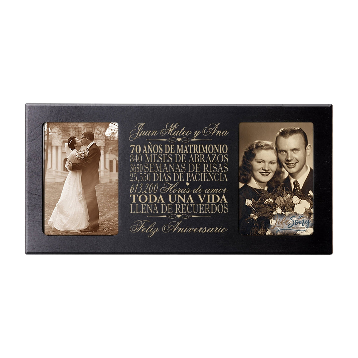 Lifesong Milestones Personalized 70th Wedding Anniversary Spanish Picture Frame