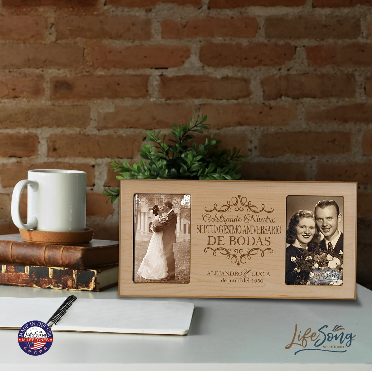 Lifesong Milestones Personalized 70th Wedding Anniversary Spanish Picture Frame Decorations