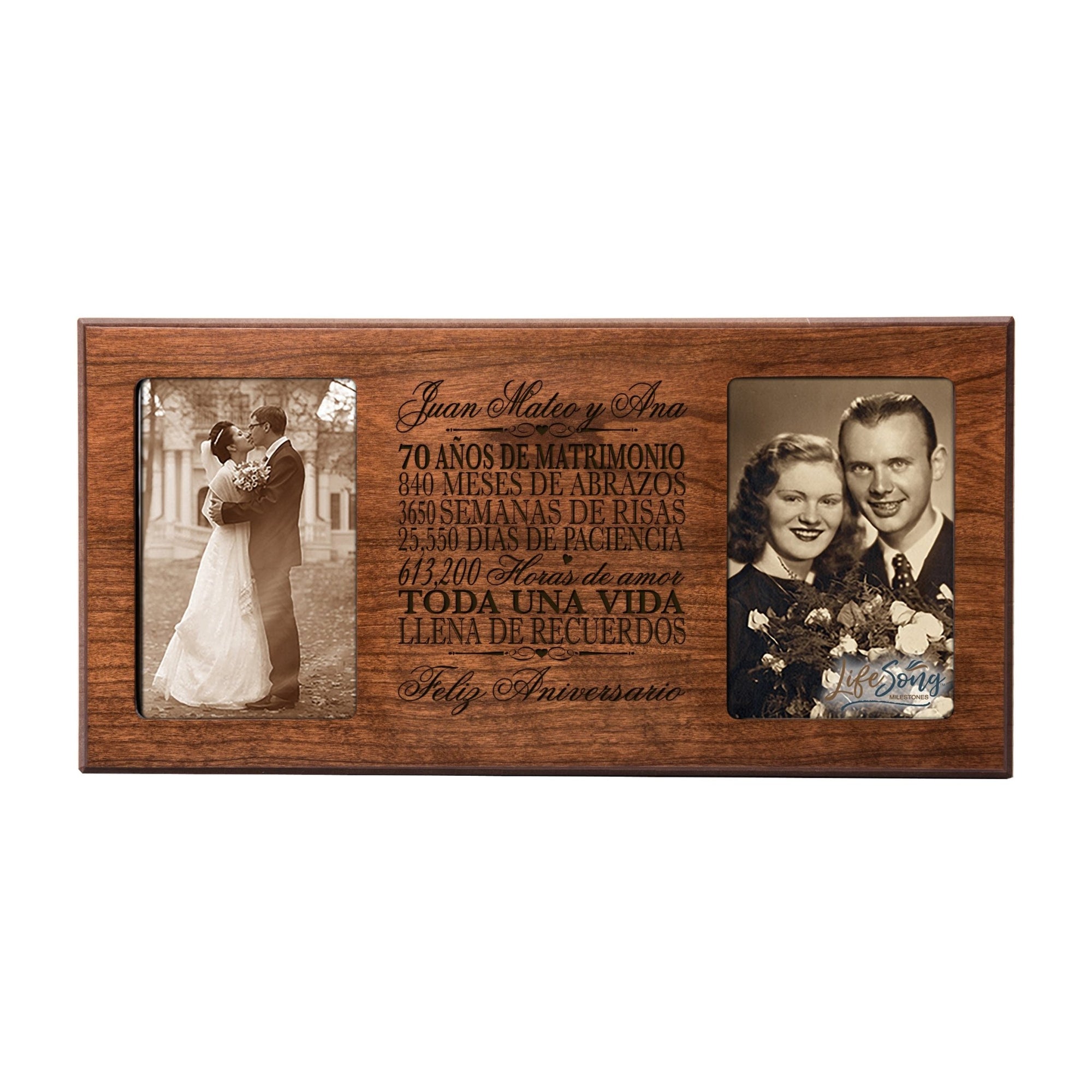 Lifesong Milestones Personalized 70th Wedding Anniversary Spanish Picture Frame