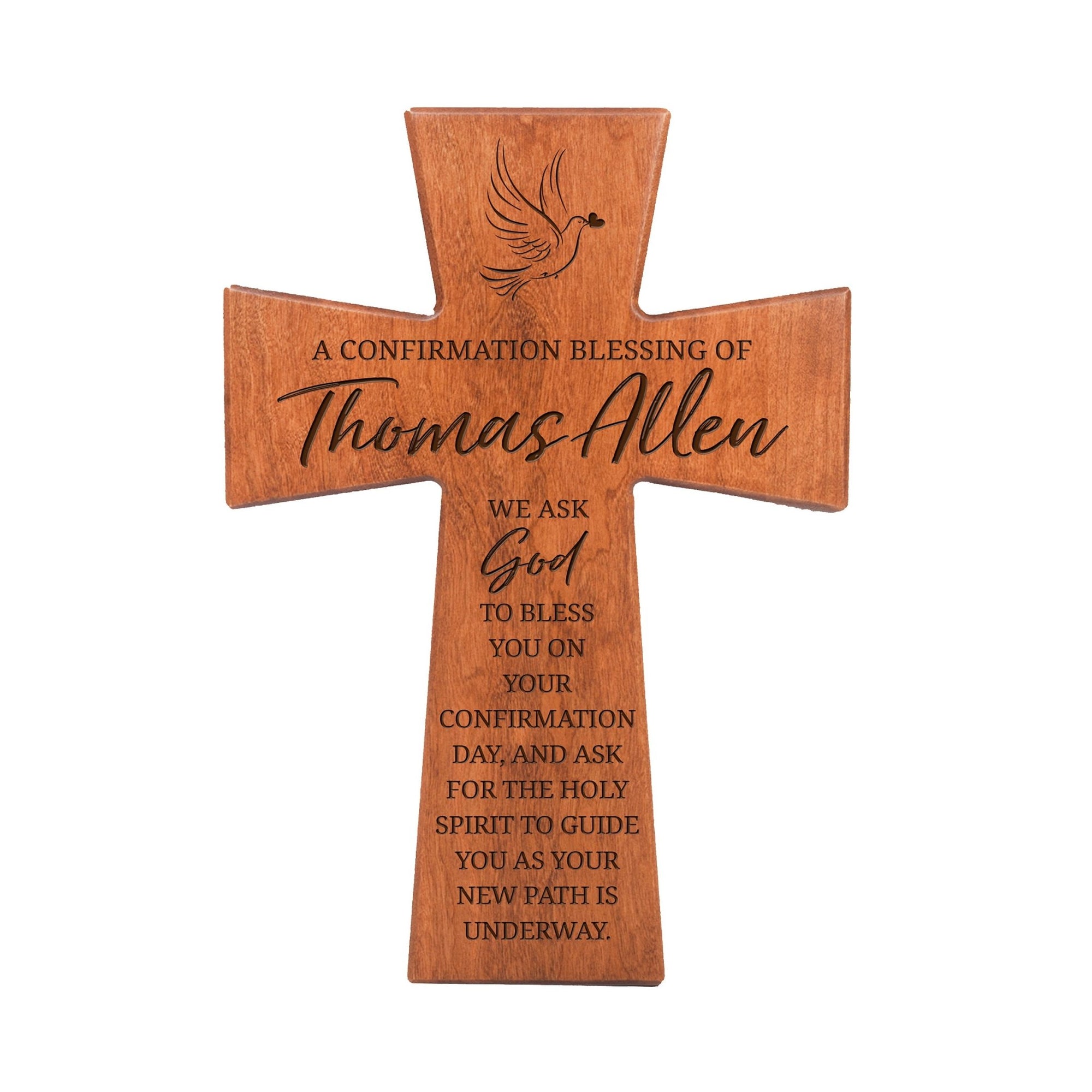 Personalized 7x11 Cherry Confirmation Wall Cross (A Confirmation of Blessing) - LifeSong Milestones
