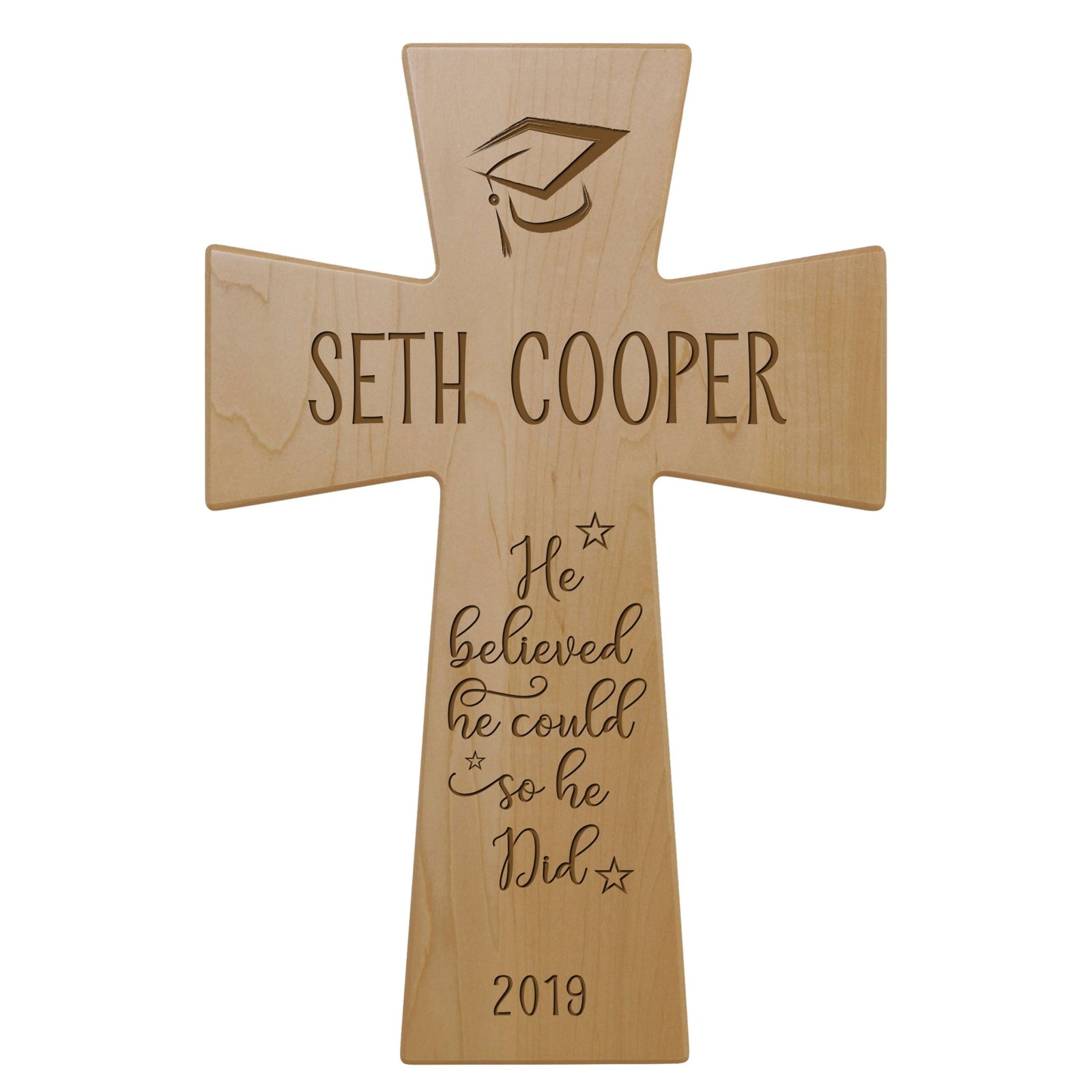 Personalized 7x11 Graduation Cross Gift For Graduate - He Believed ...