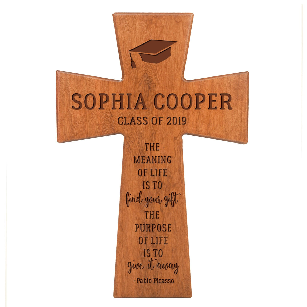 Personalized 7x11 Graduation Cross Gift For Graduate - The Meaning - LifeSong Milestones