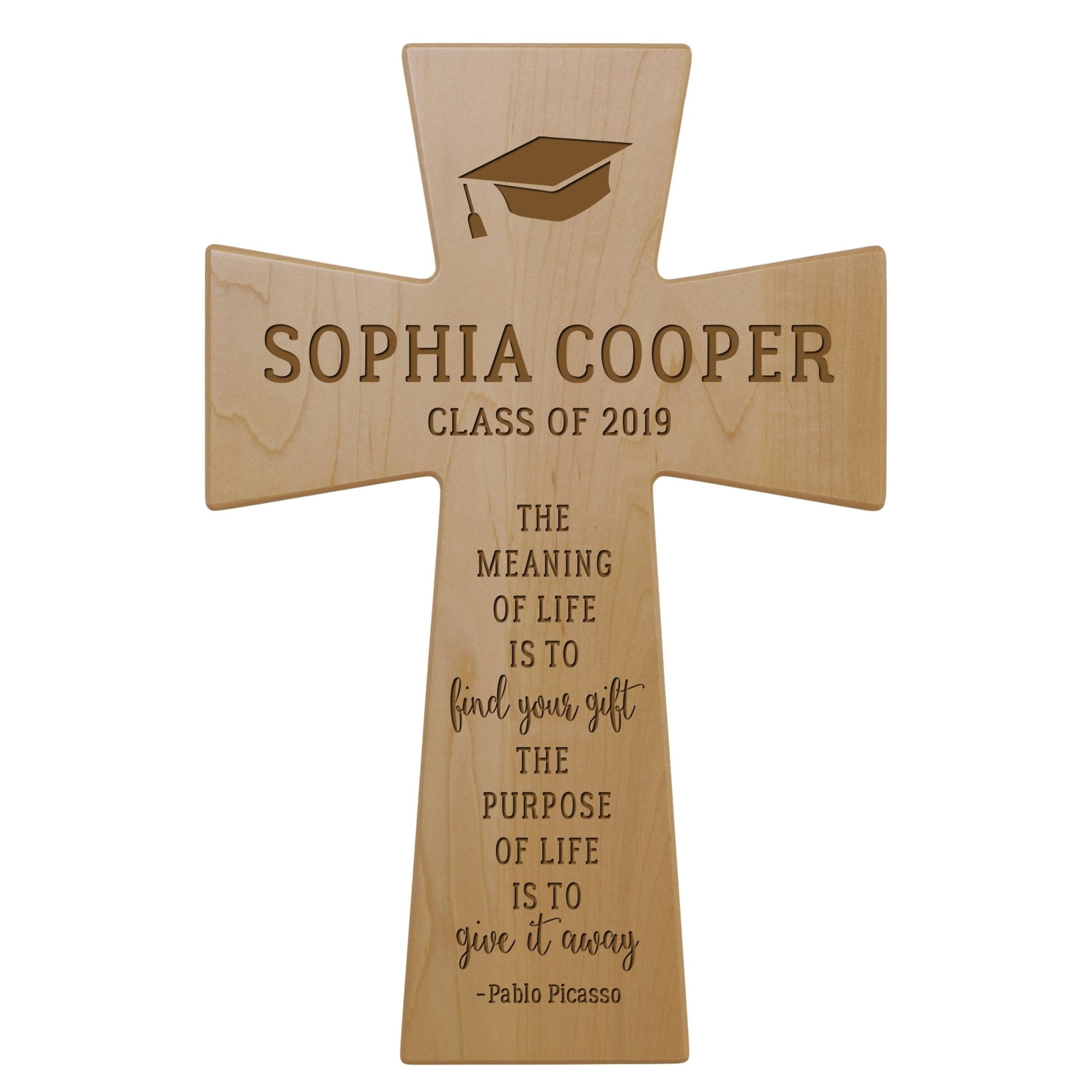 Personalized 7x11 Graduation Cross Gift For Graduate - The Meaning - LifeSong Milestones