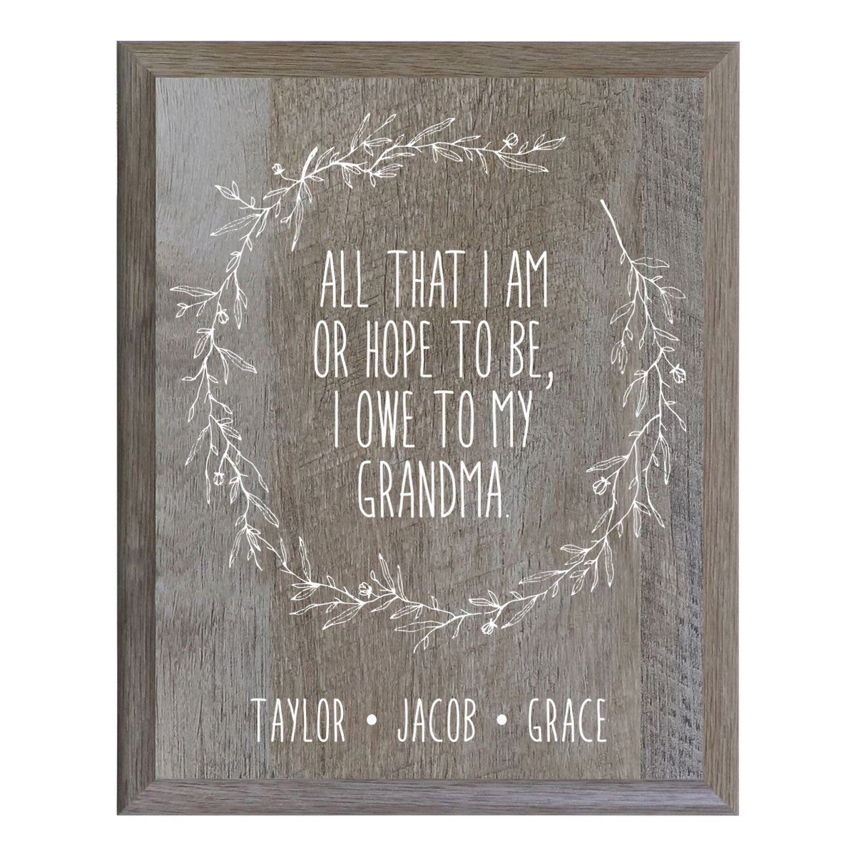 Personalized 8 x 10 Mother's Day Plaque - All That I Am - Barnwood - LifeSong Milestones