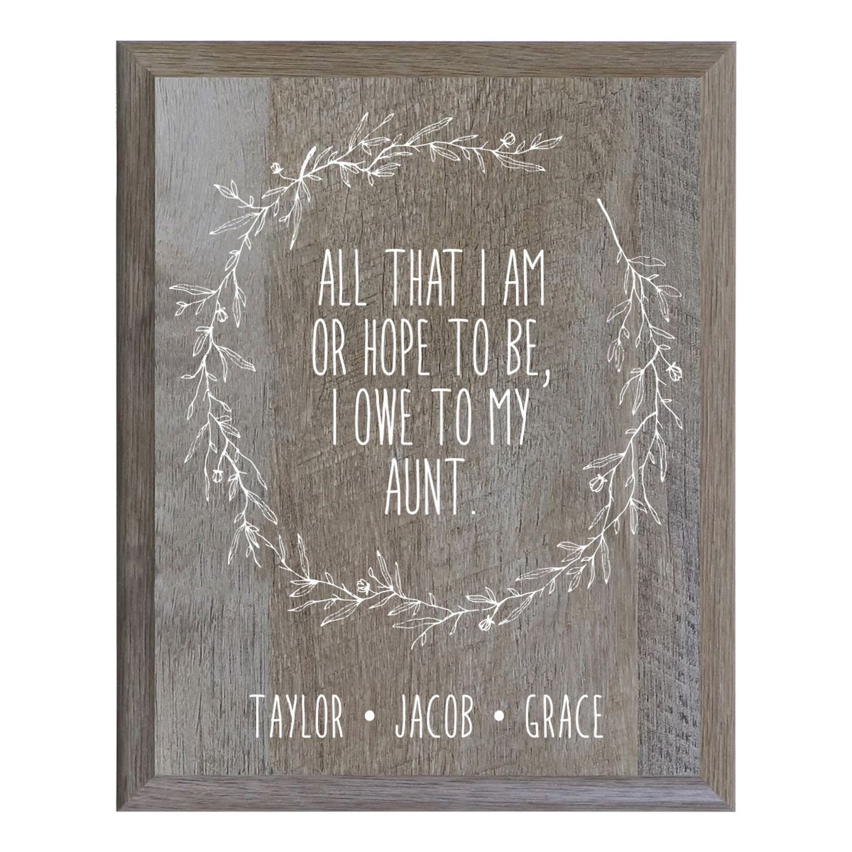 Personalized 8 x 10 Mother&#39;s Day Plaque - All That I Am - Barnwood - LifeSong Milestones
