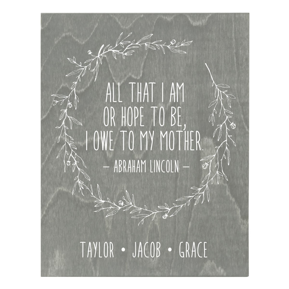 Personalized 8 x 10 Mother's Day Plaque - All That I Am - Grey - LifeSong Milestones