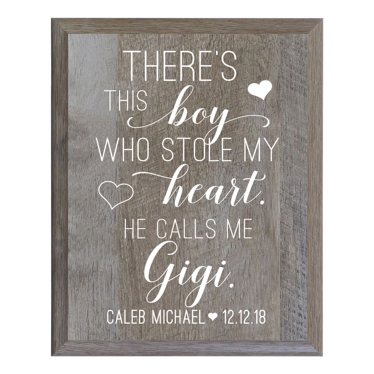 Personalized 8 x 10 Mother's Day Plaque - There's This Boy - Barnwood - LifeSong Milestones