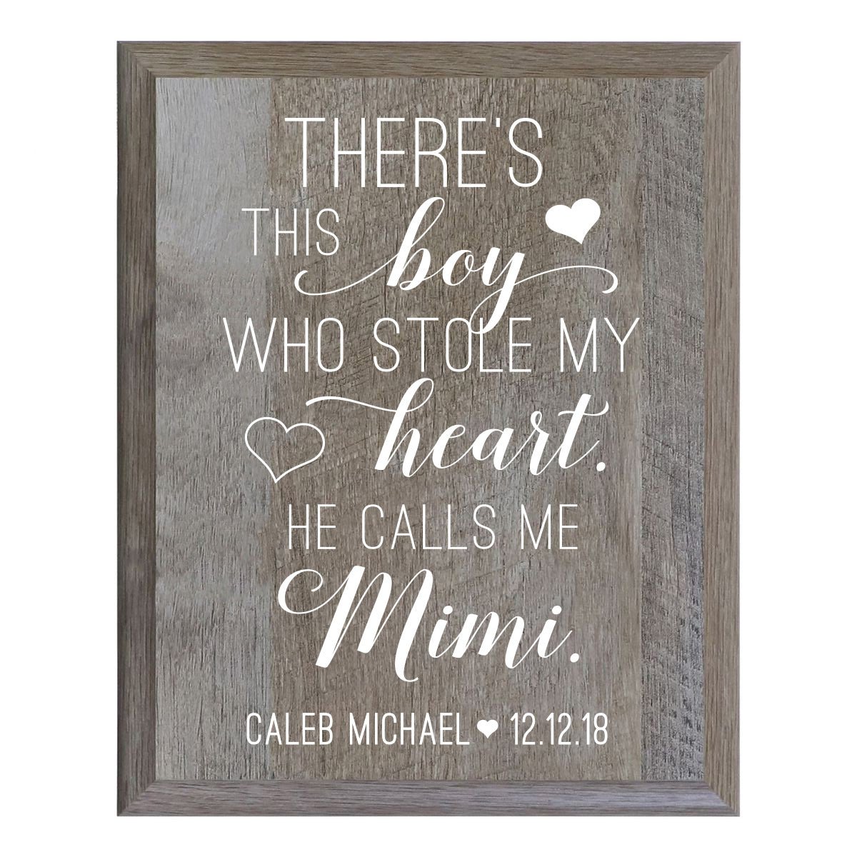 Personalized 8 x 10 Mother's Day Plaque - There's This Boy - Barnwood - LifeSong Milestones