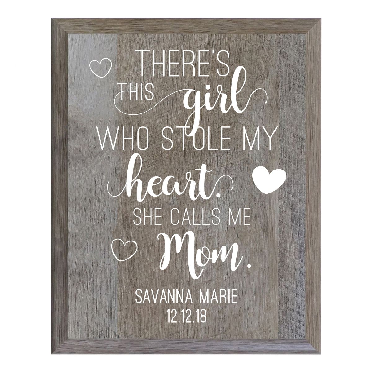 Personalized 8 x 10 Mother's Day Plaque - There's This Girl - Barnwood - LifeSong Milestones