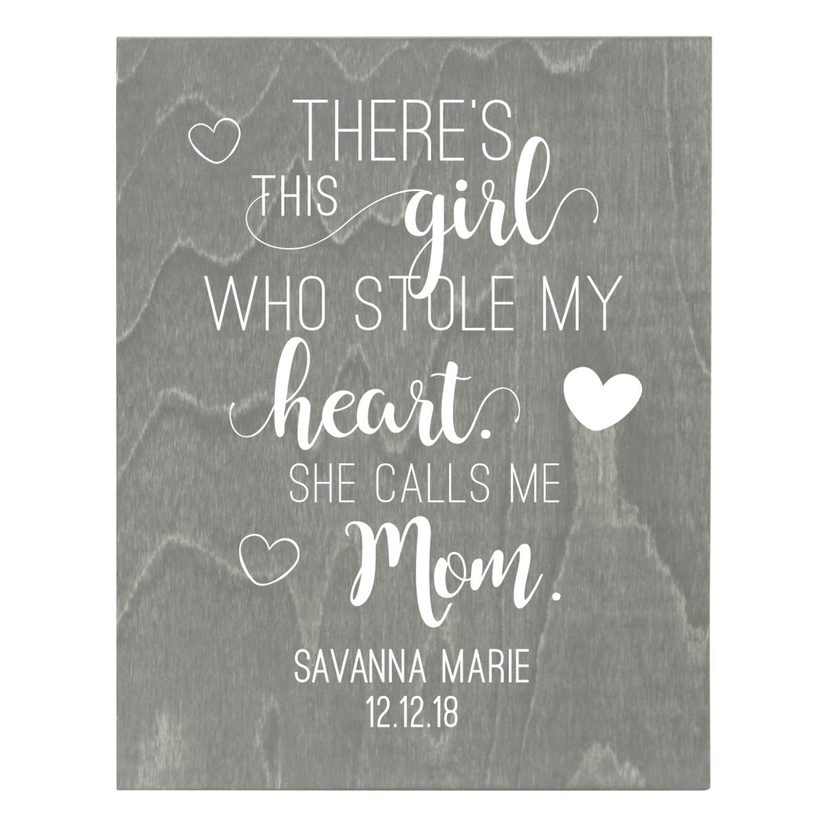 Personalized 8 x 10 Mother's Day Plaque - There's This Girl - Grey - LifeSong Milestones