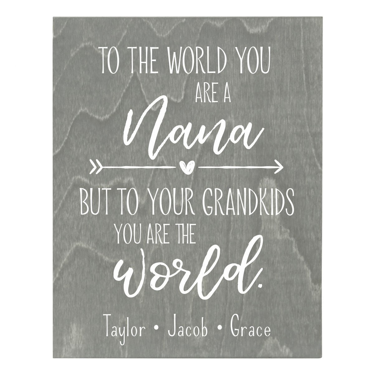 Personalized 8 x 10 Mother's Day Plaque - To The World - Grey - LifeSong Milestones