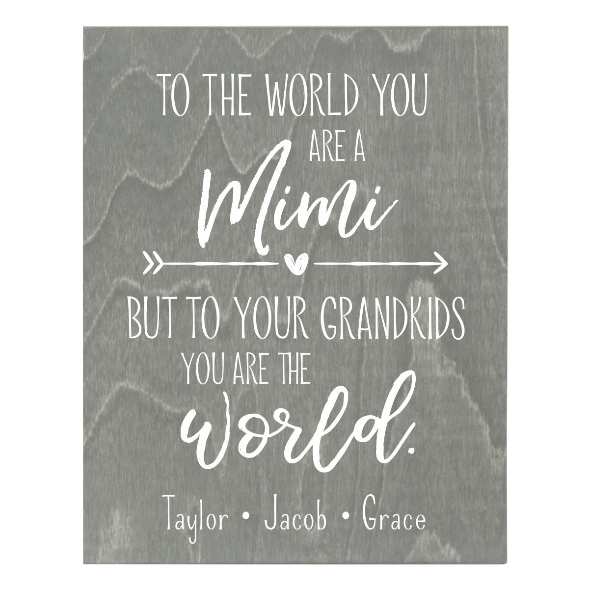 Personalized 8 x 10 Mother's Day Plaque - To The World - Grey - LifeSong Milestones