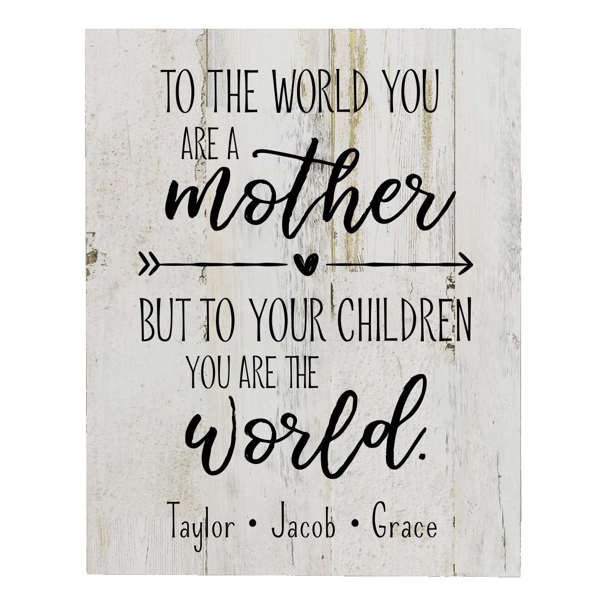 Personalized 8 x 10 Mother's Day Plaque - To The World - White - LifeSong Milestones
