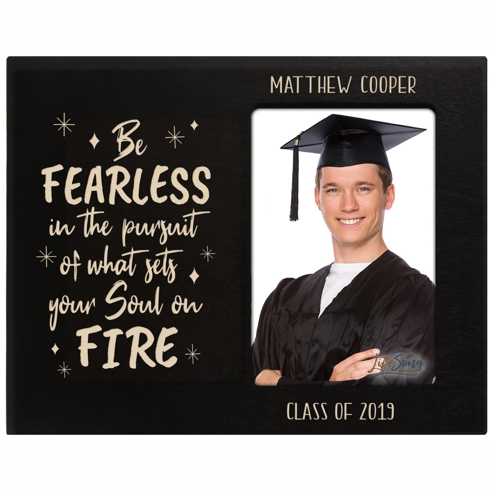 Personalized 8x10 Graduation Vertical Photo Frame Gift - Be Fearless - LifeSong Milestones