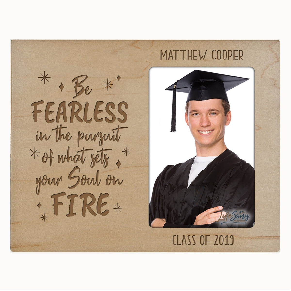 Personalized 8x10 Graduation Vertical Photo Frame Gift - Be Fearless - LifeSong Milestones