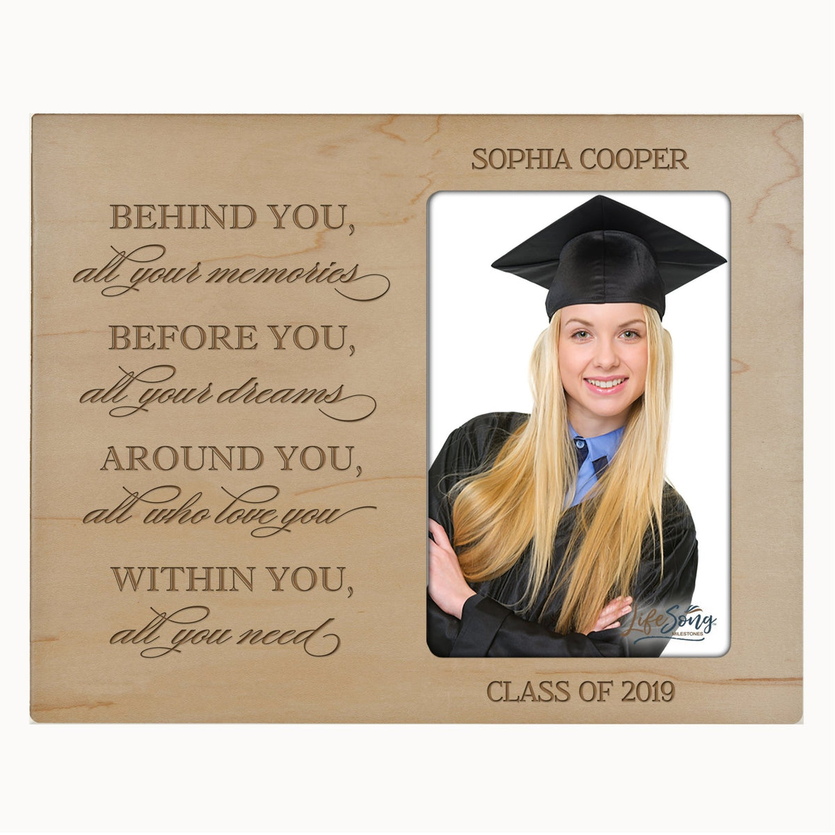 Personalized 8x10 Graduation Vertical Photo Frame Gift - Behind You - LifeSong Milestones