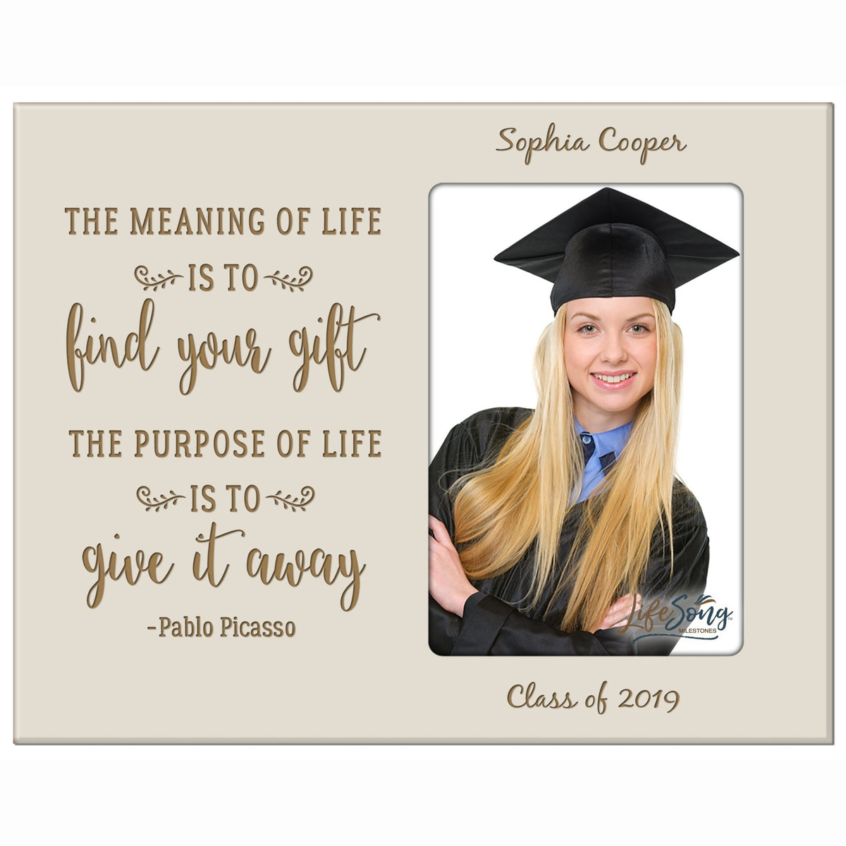 Personalized 8x10 Graduation Vertical Photo Frame Gift - Meaning Of Life - LifeSong Milestones