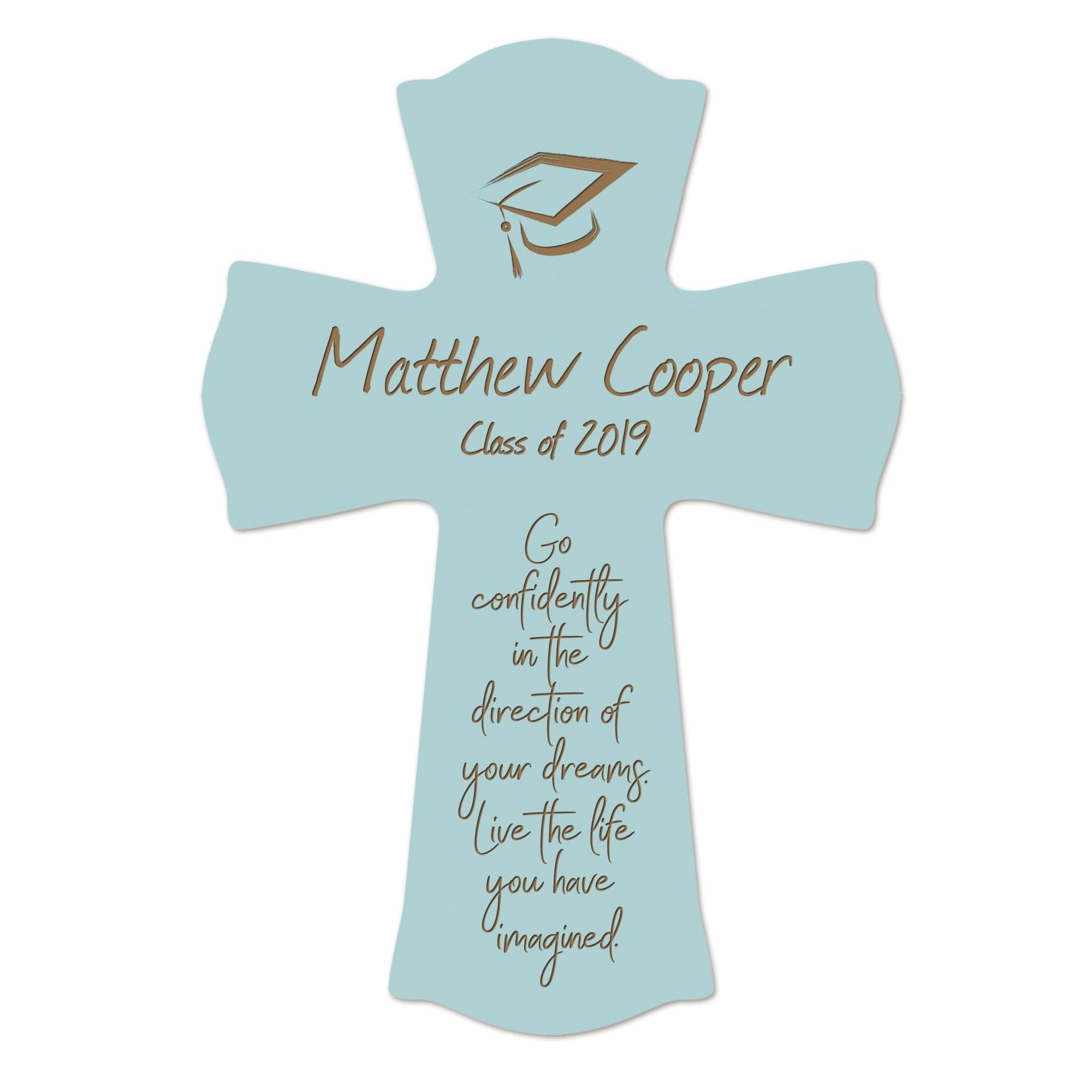 Personalized 8x11 Graduation Cross Gift For Graduate - Go Confidently - LifeSong Milestones