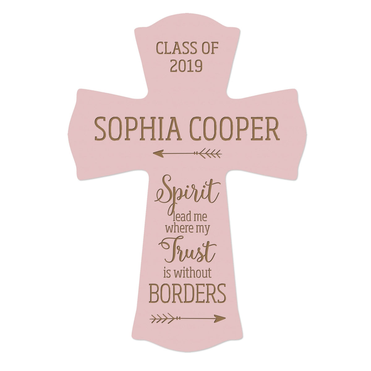 Personalized 8x11 Graduation Cross Gift For Graduate - Spirit Lead Me - LifeSong Milestones