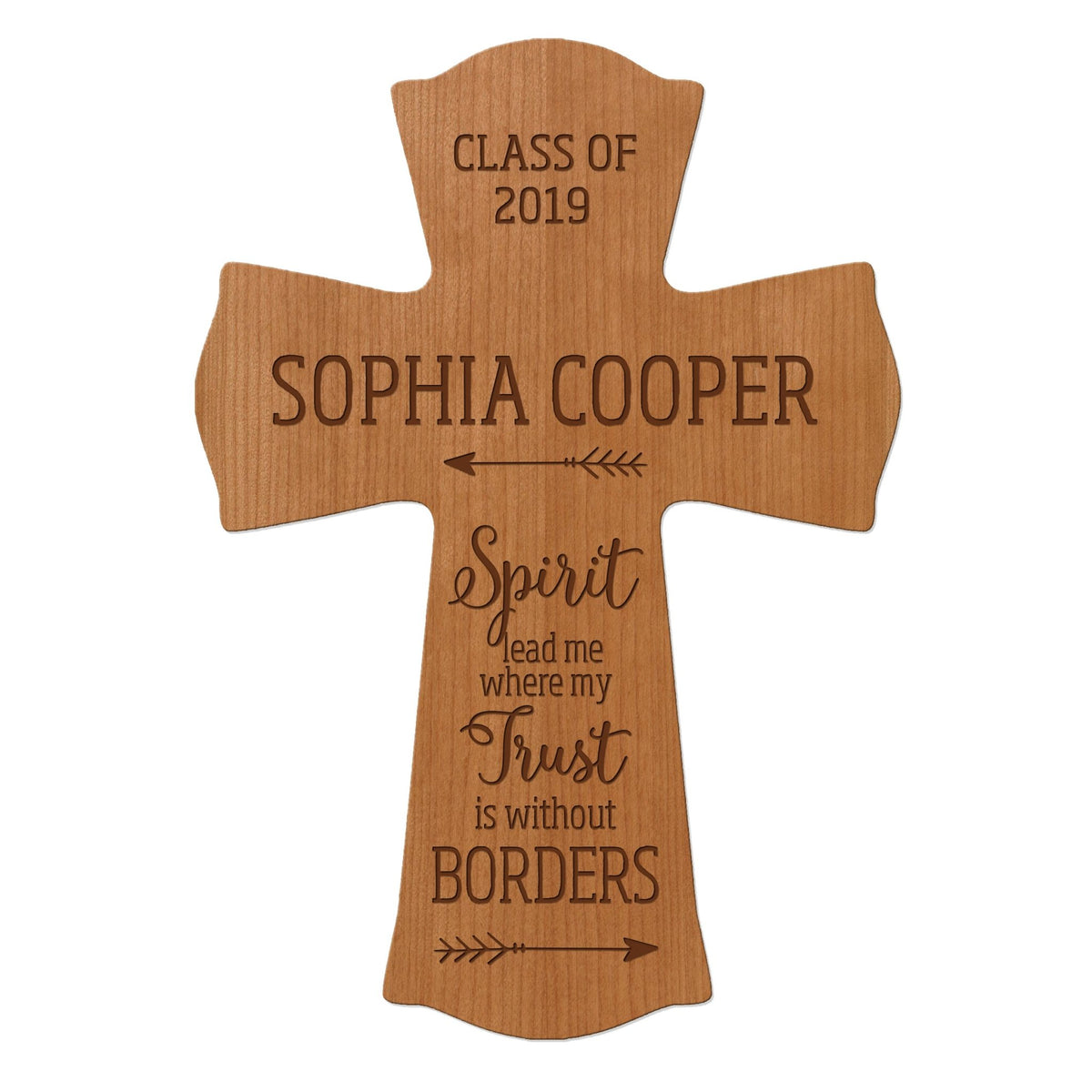 Personalized 8x11 Graduation Cross Gift For Graduate - Spirit Lead Me - LifeSong Milestones