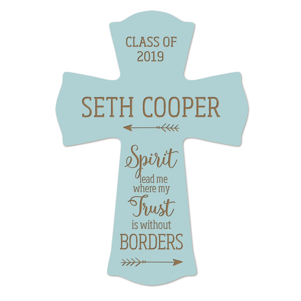 Personalized 8x11 Graduation Cross Gift For Graduate - Spirit Lead Me - LifeSong Milestones