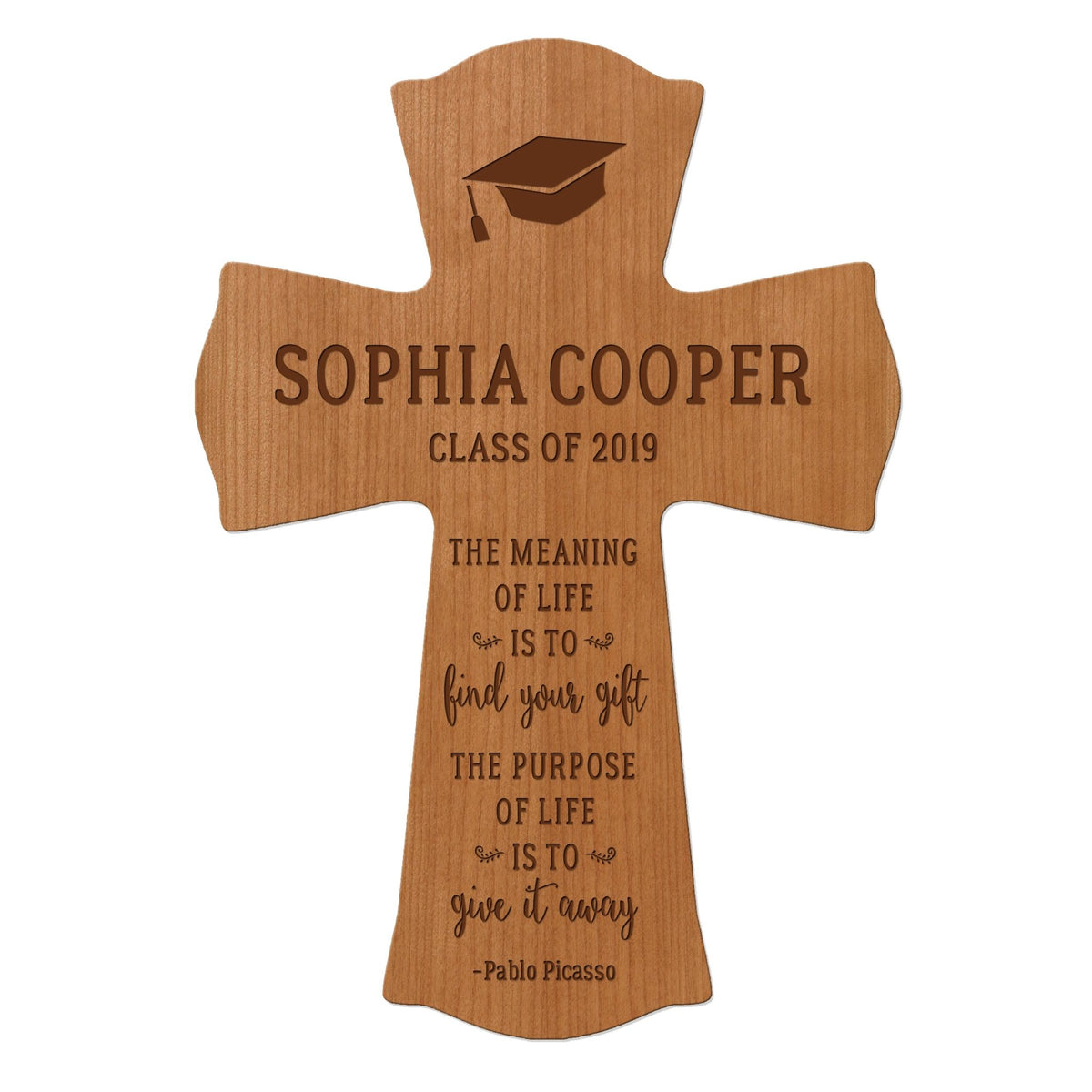 Personalized 8x11 Graduation Cross Gift For Graduate - The Meaning - LifeSong Milestones