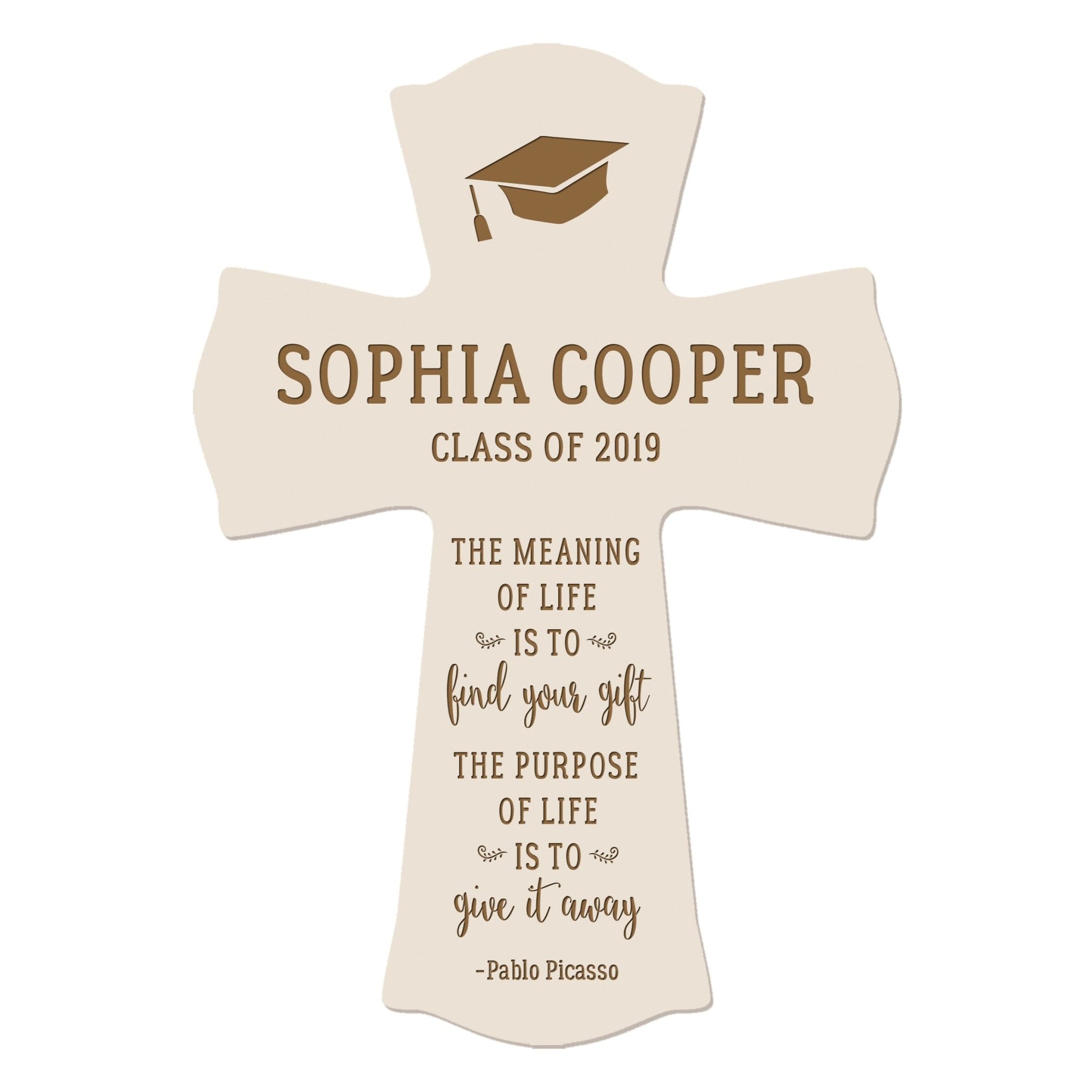 Personalized 8x11 Graduation Cross Gift For Graduate - The Meaning - LifeSong Milestones