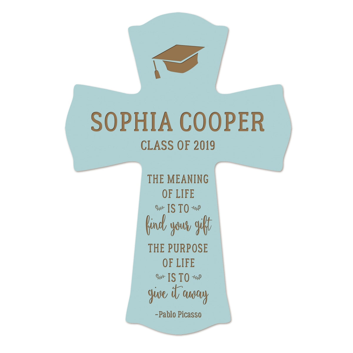 Personalized 8x11 Graduation Cross Gift For Graduate - The Meaning - LifeSong Milestones