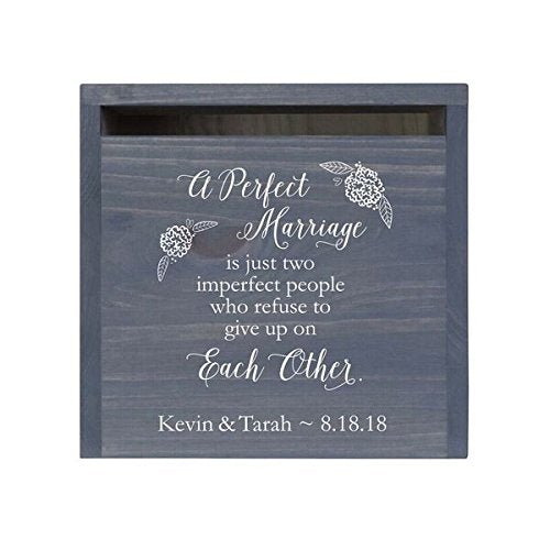 Personalized A Perfect Marriage Wedding Card Box with Front Slot - LifeSong Milestones