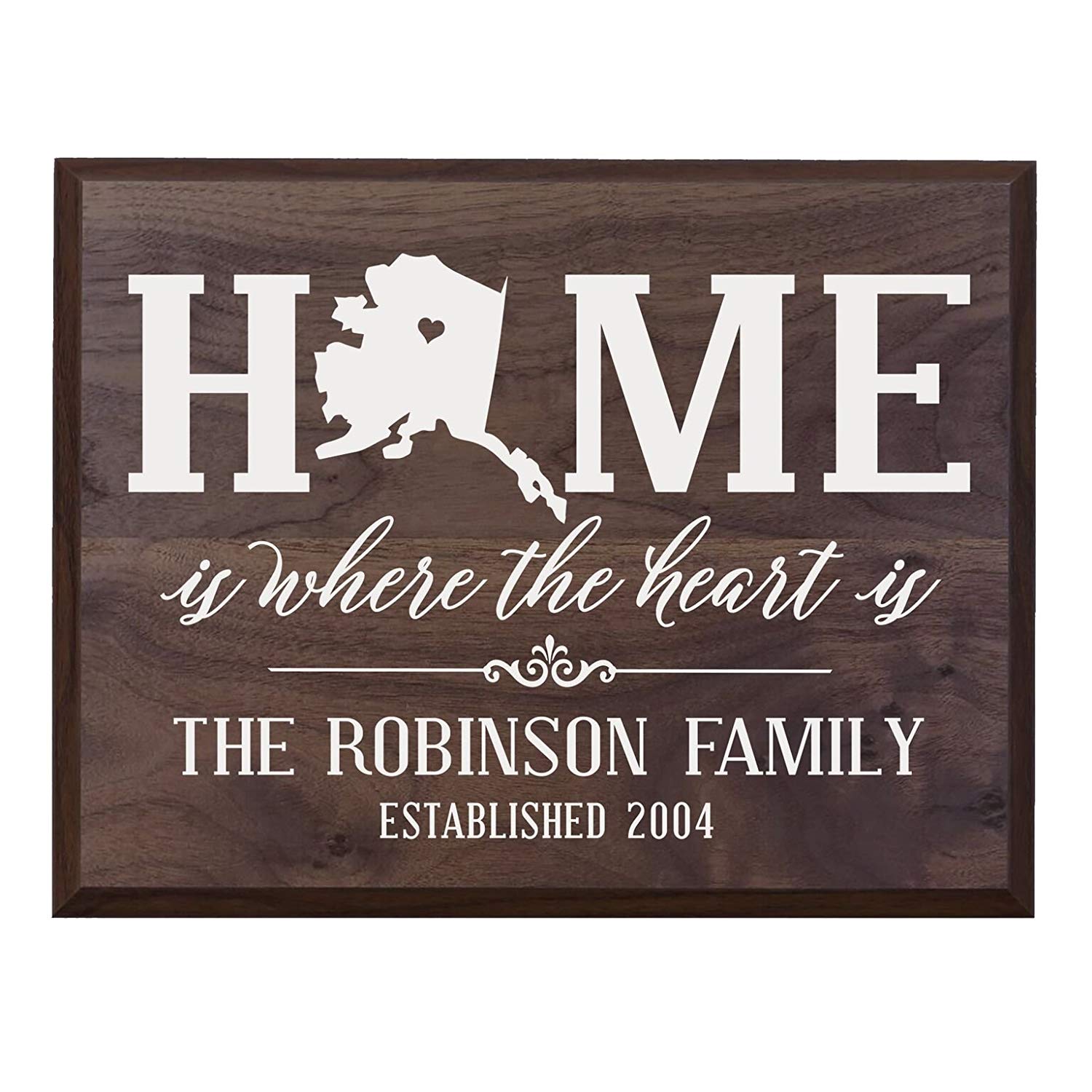 Personalized Alaska State Home is Where the heart is Sign - LifeSong Milestones