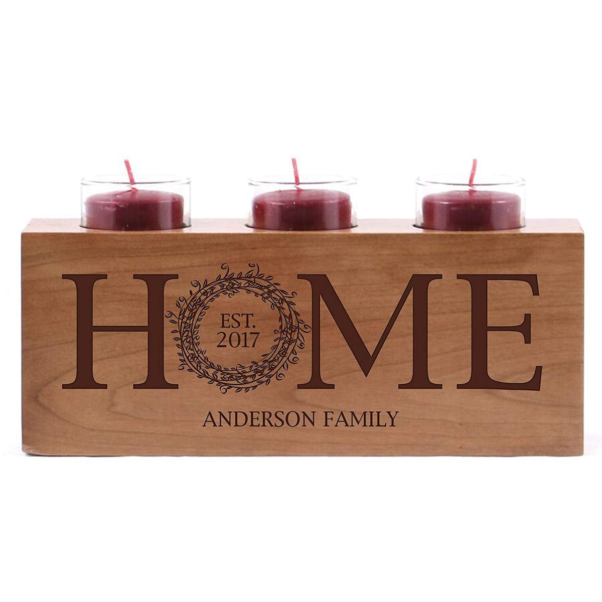 Personalized Anniversary Cherry Candle Holders - LifeSong Milestones