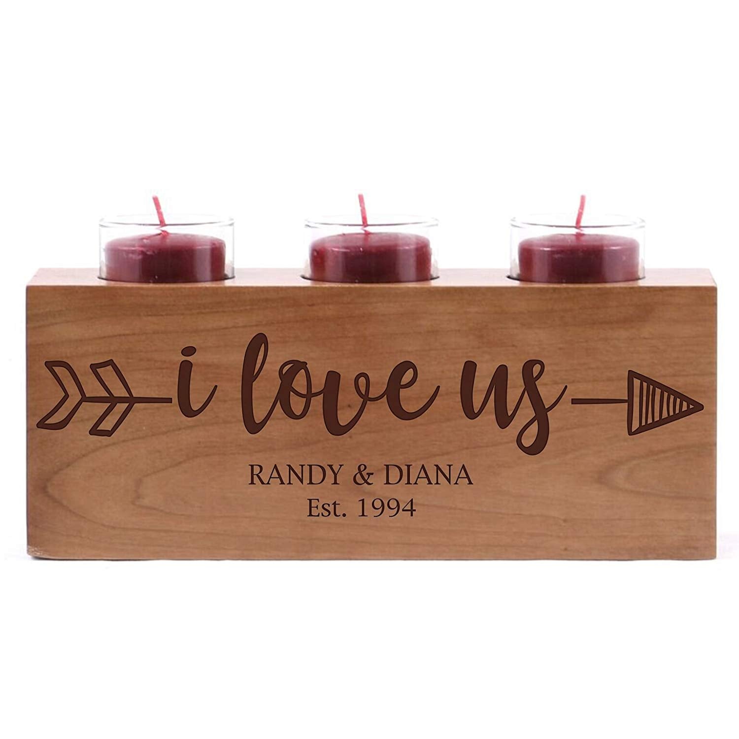 Personalized Anniversary Cherry Candle Holders - LifeSong Milestones