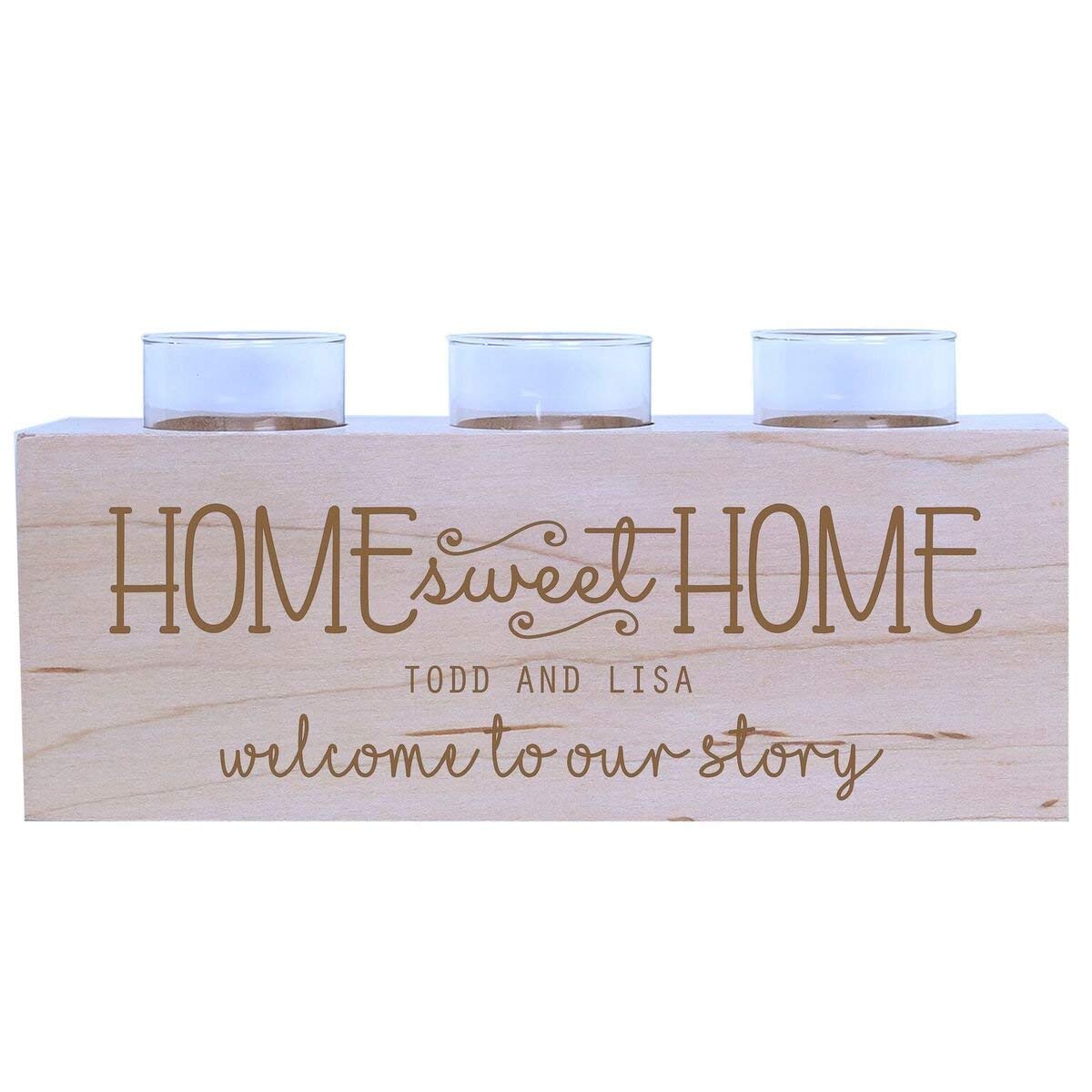 Personalized Anniversary Cherry Candle Holders - I Love Us - LifeSong Milestones