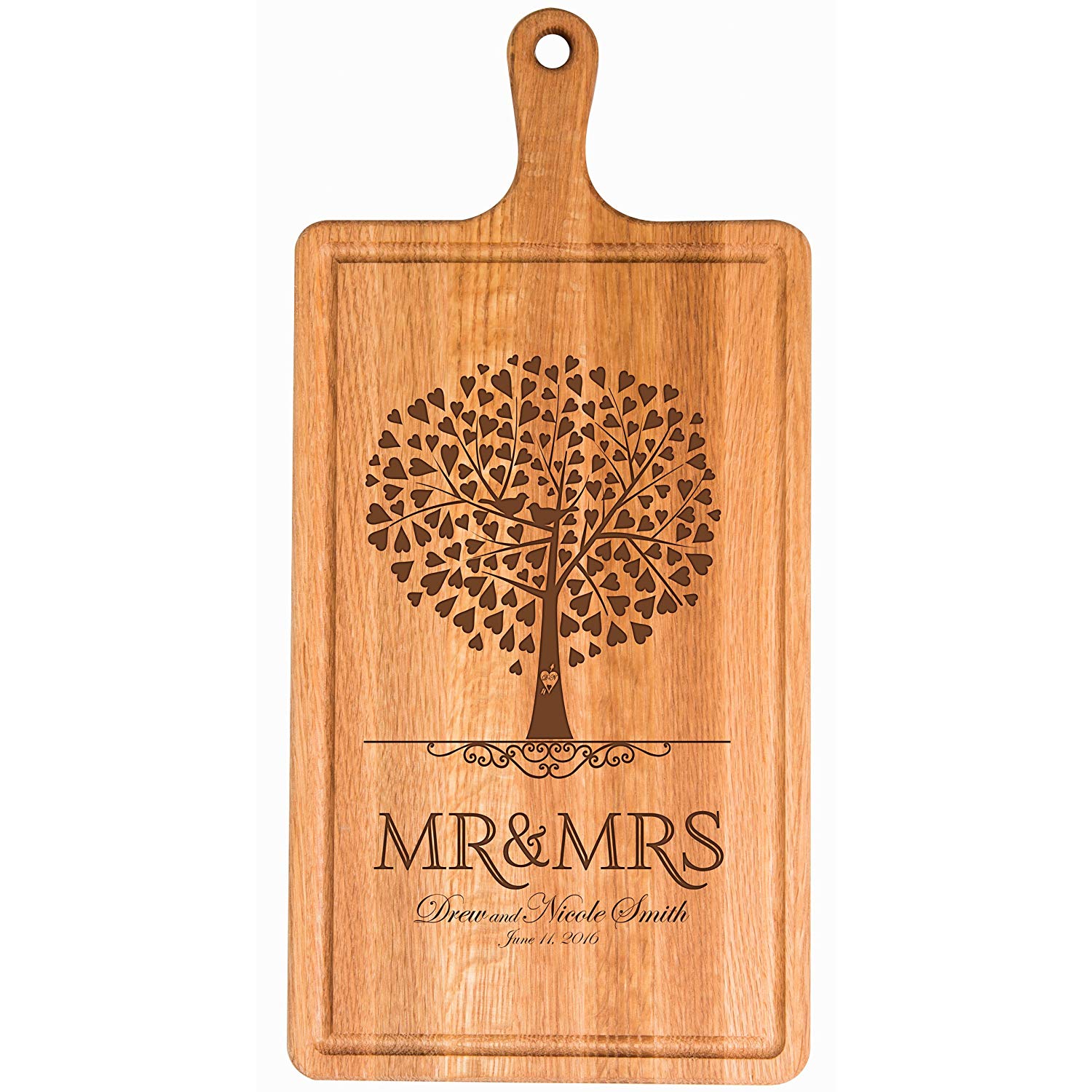 Personalized Anniversary Cherry Cutting Board "Mr. Mrs." - LifeSong Milestones