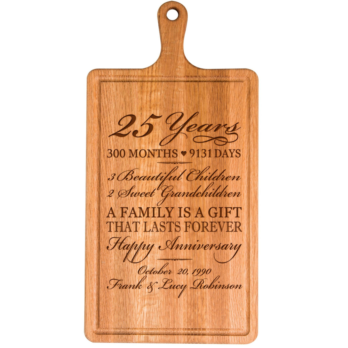 Personalized Anniversary Cutting Board - Years Months Weeks Days Hours Minutes Seconds - LifeSong Milestones