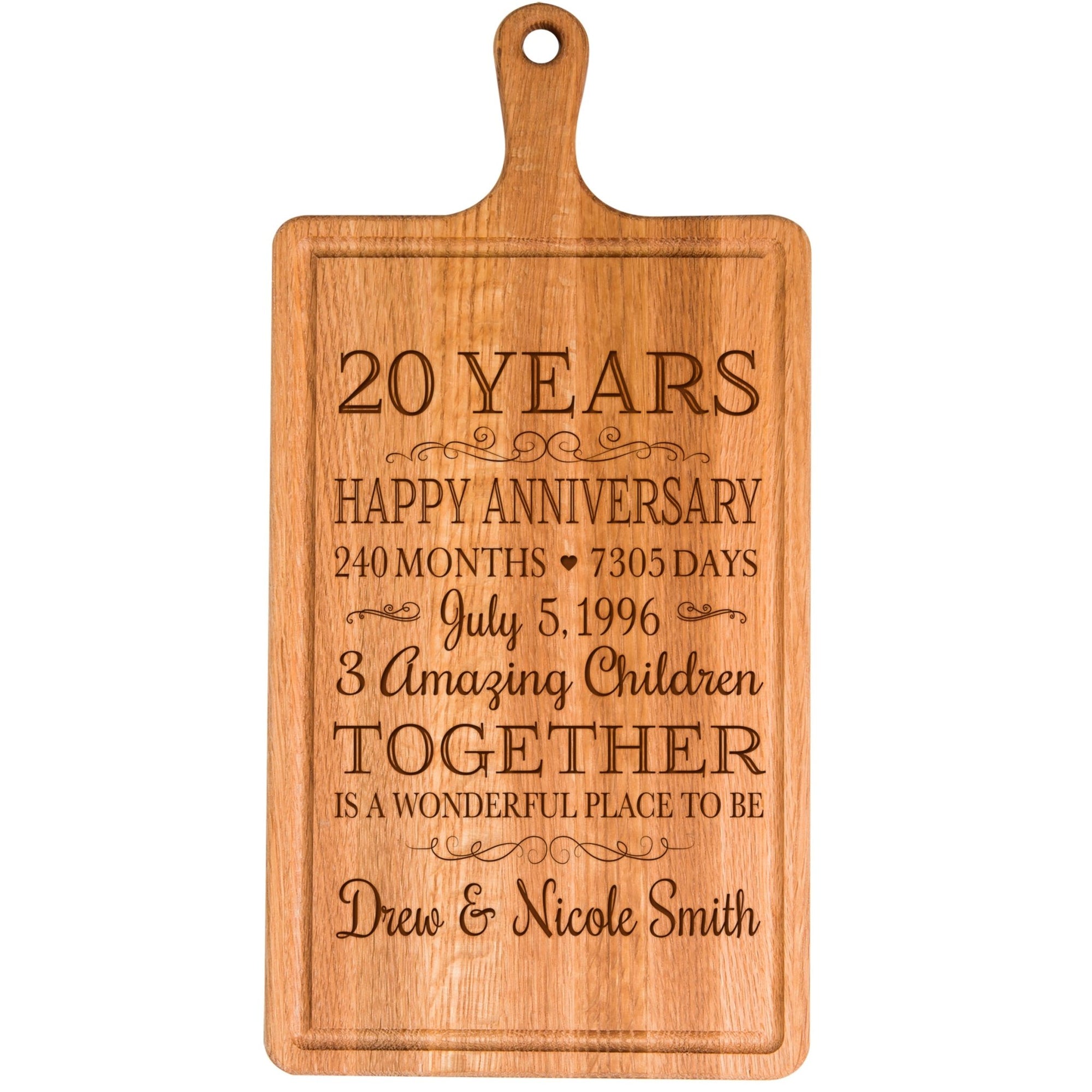 Personalized Anniversary Cutting Board - Years Months Weeks Days Hours Minutes Seconds - LifeSong Milestones
