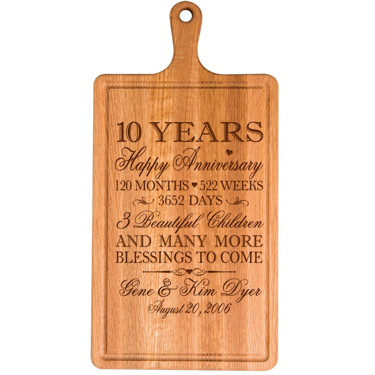 Personalized Anniversary Cutting Board - Years Months Weeks Days Hours Minutes Seconds - LifeSong Milestones
