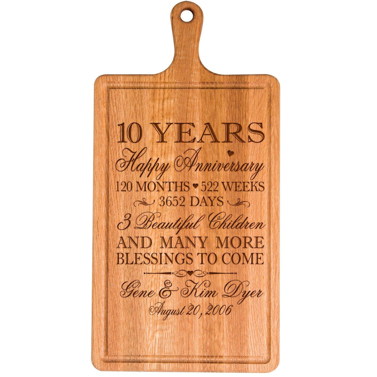 Personalized Anniversary Cutting Board - Years Months Weeks Days Hours Minutes Seconds - LifeSong Milestones