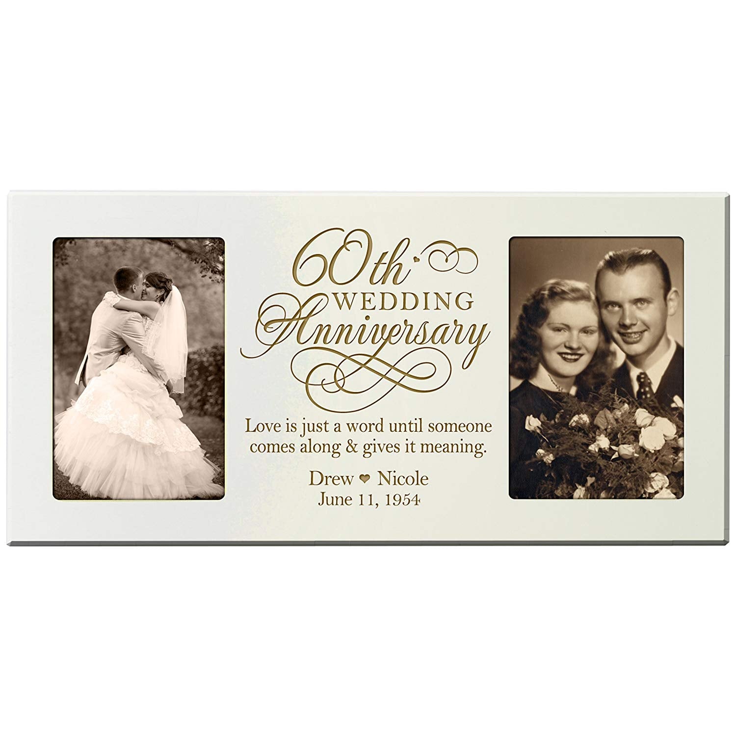 Personalized Anniversary Double Photo Frame - Love Is Just - LifeSong Milestones