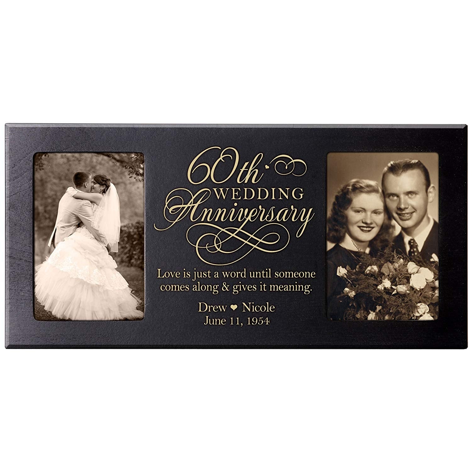 Lifesong Milestones Personalized Couples 60th Wedding Anniversary Picture Frame